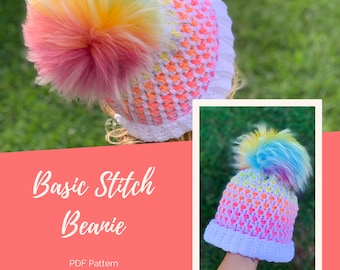 Patrón de crochet para gorro con puntada básica