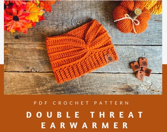 Double Threat Ear Warmer Crochet Pattern