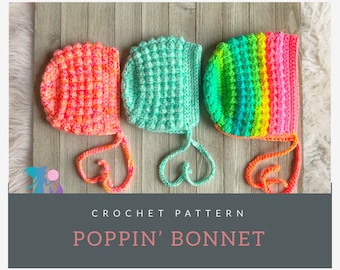 Poppin’ Bonnet Crochet Pattern