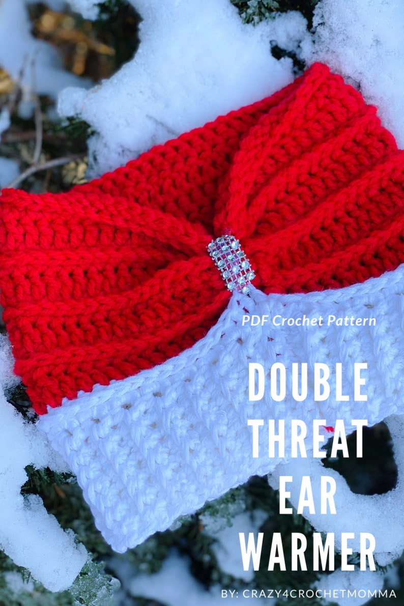 Double Threat Ear Warmer Crochet Pattern image 8