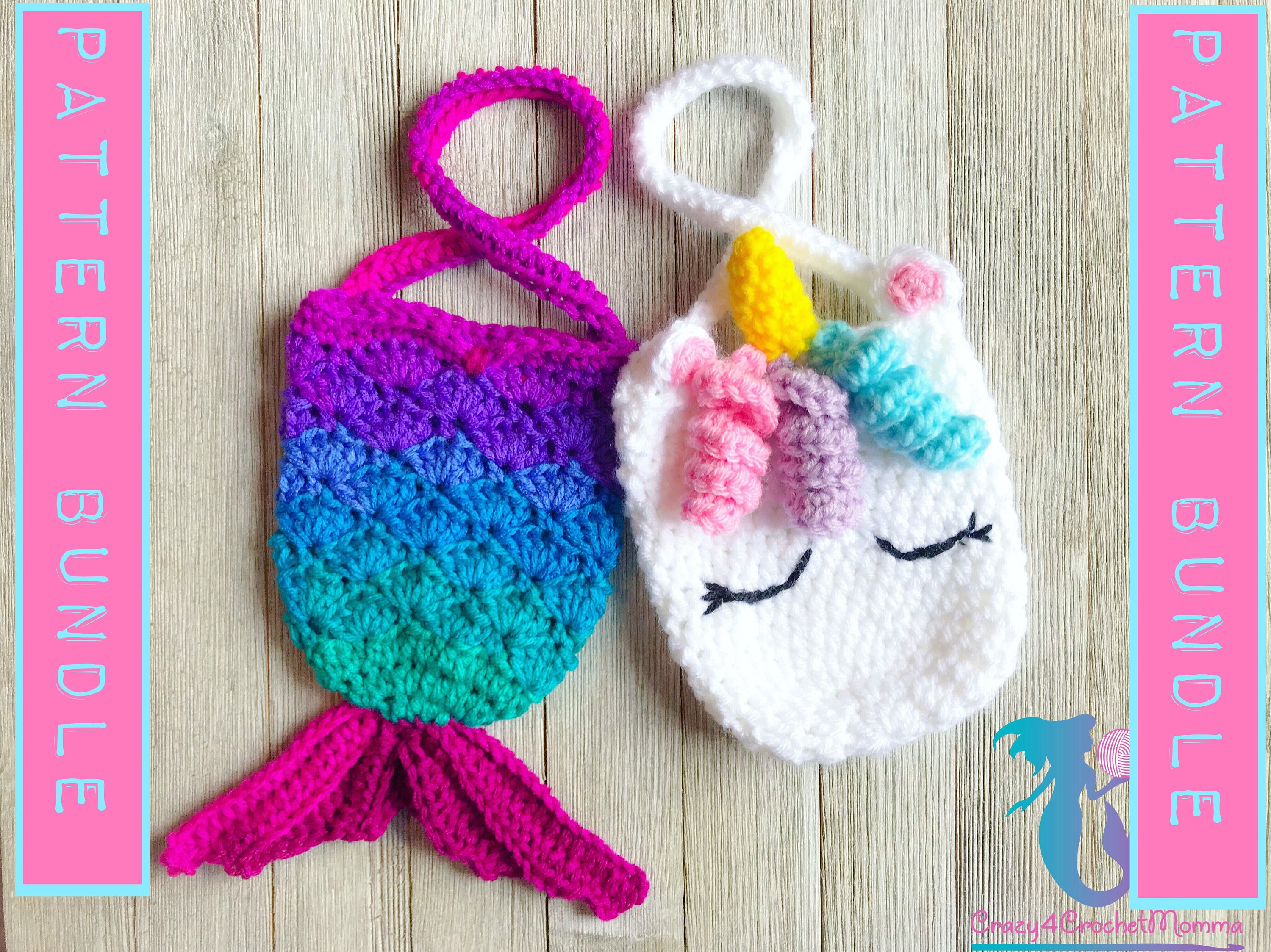 Paquete de patrones de bolso de sirena y unicornio Etsy Mexico