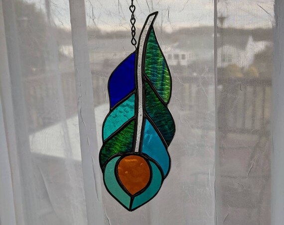 Stained Glass Peacock Feather
