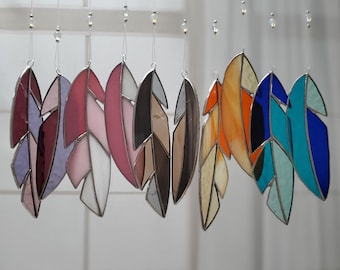 Stained Glass Feather Pairs