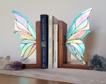 Stained Glass Fairy Wing Bookends