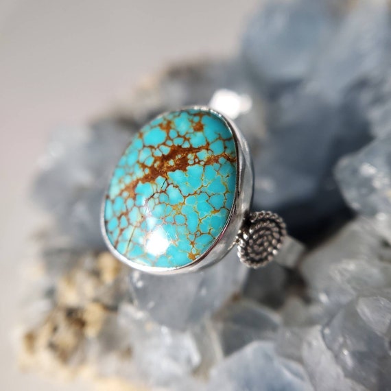 Number 8 Turquoise Ring Size 9