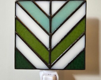 Night Light Chevron Stained Glass