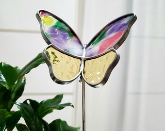 Stained Glass Butterfly Planter. Mothers Day, Butterfly gift, glass butterfly, butterfly birthday, plant gift, butterfly art