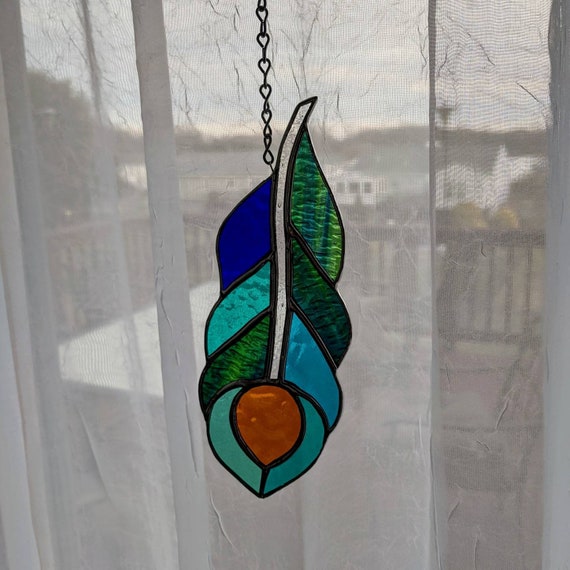 Stained Glass Peacock Feather