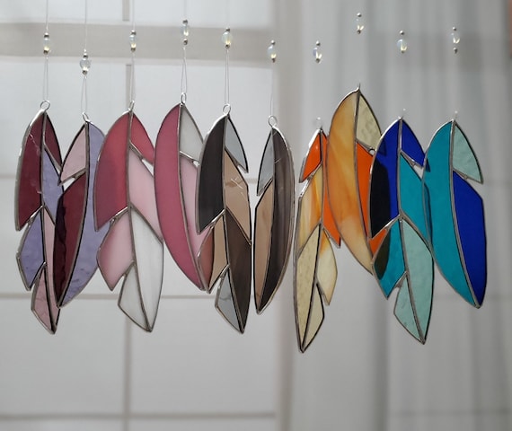 Stained Glass Feather Pairs