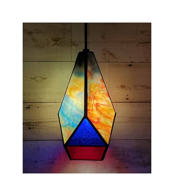 Claxy Geometric Gold Modern/Contemporary Clear Glass Geometric LED Hanging Pendant Light | TJ-B5314DU-16J-T