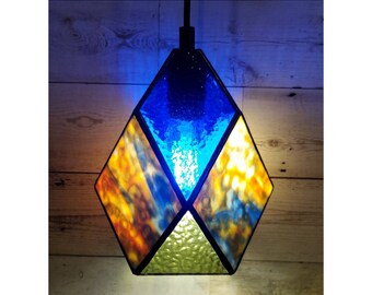 Leaded Glass Lampshade Ceiling Fixture 