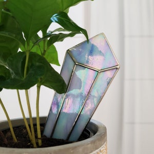 Iridescent Stained Glass Crystal Planter Stake Mothers Day