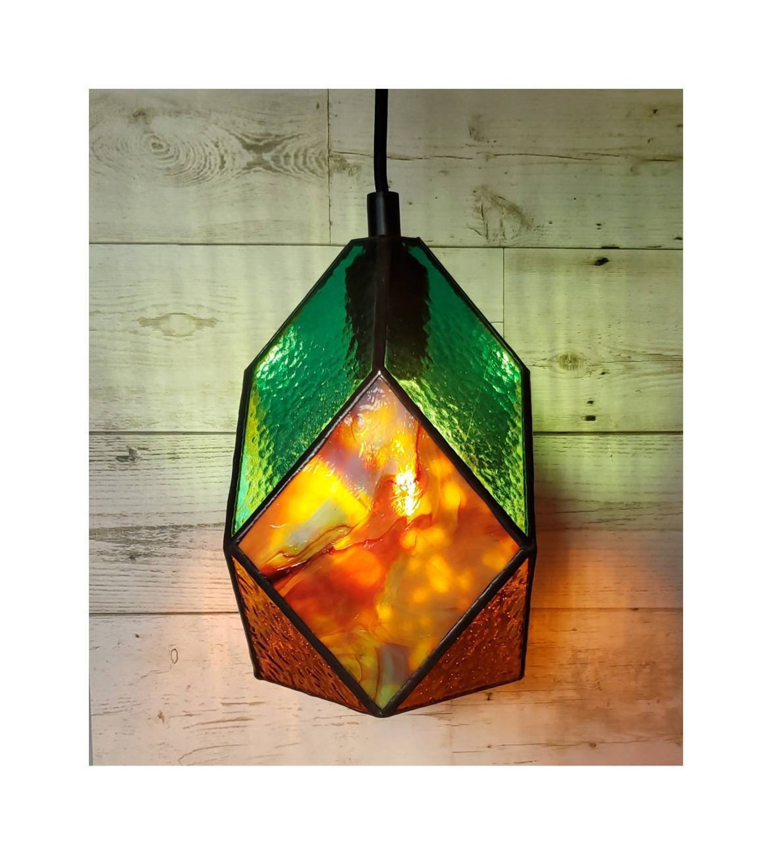 Stained Glass Lamp. Pendant Hanging Light Housewarming Gift Etsy