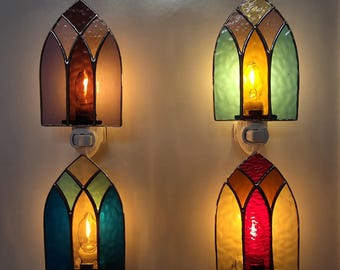Night Lights Stained Glass 4 Pack