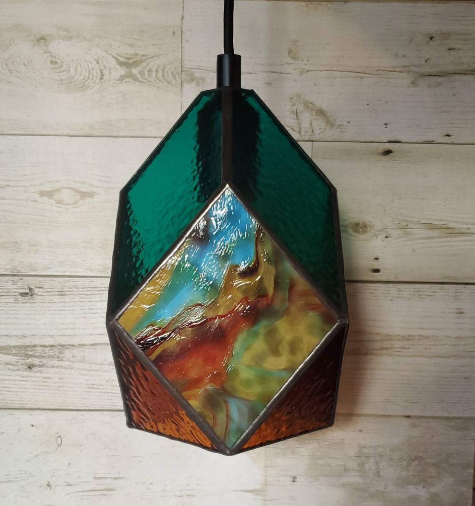Stained Glass Lamp. Pendant Hanging Light Housewarming Gift Etsy