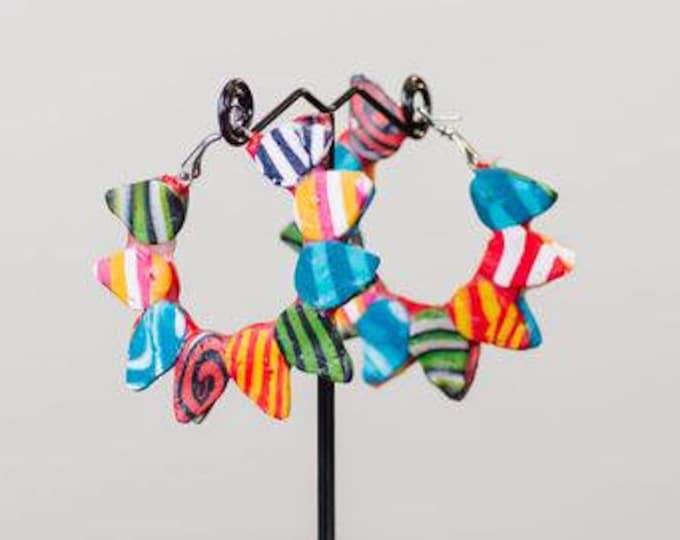 Multicolor Polymer Clay Hoops