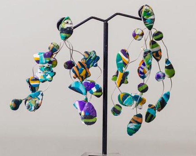 Polymer Clay Peacock Earrings
