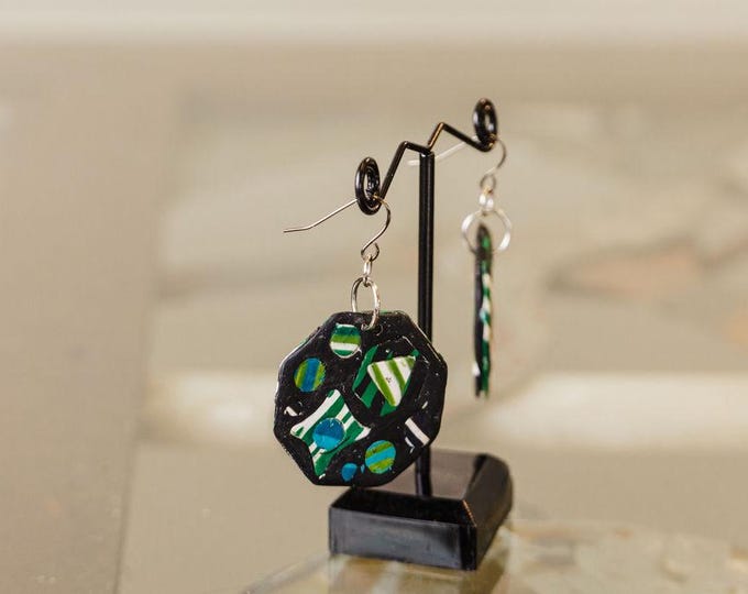 Polymer Clay Octagon Earrings