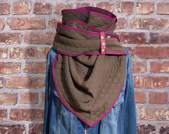 brown triangular scarf XXL, large cuddly blanket
