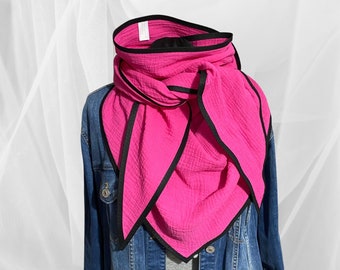 Pink muslin cloth, triangular cloth XXL