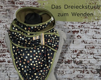 olive Dreieckstuch, Punkte Wickeltuch, Riesentuch