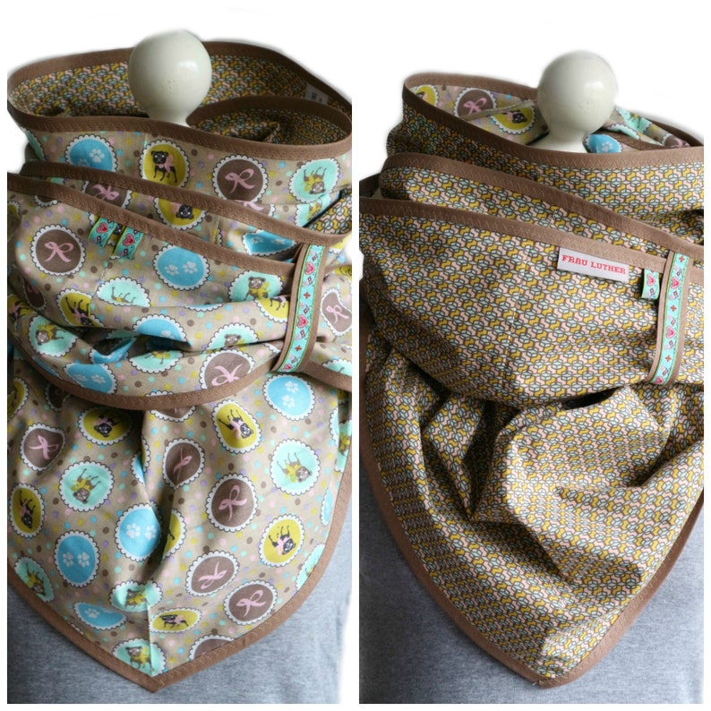 Dreieckstuch mit Mops und Schleife Wendetuch Hund Etsy