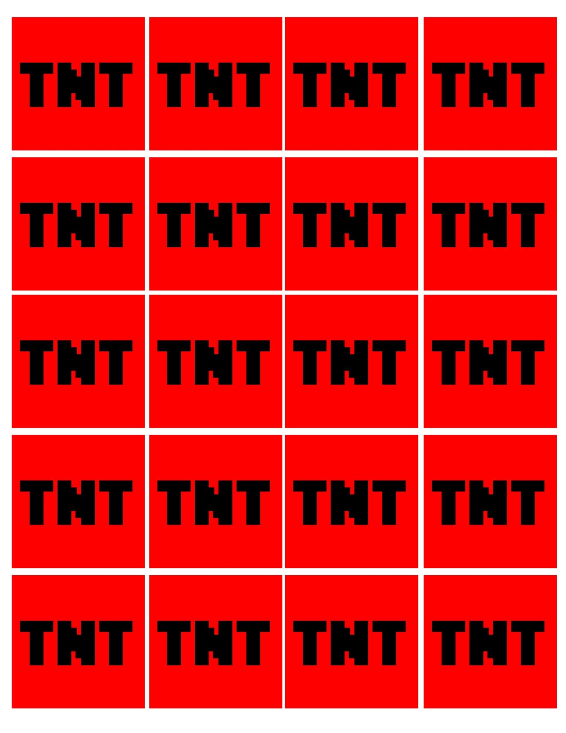 Paquet D Etiquettes Tnt Minecraft Etsy