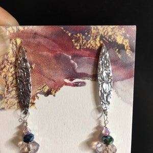 One of a Kind Handmade sterling and crystal post earrings