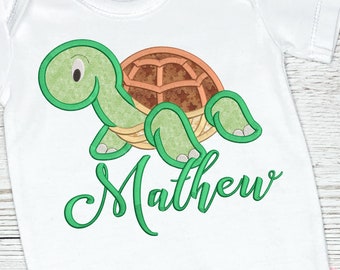 Cute Turtle Applique Embroidery Design, Machine Embroidery, Animal, 694
