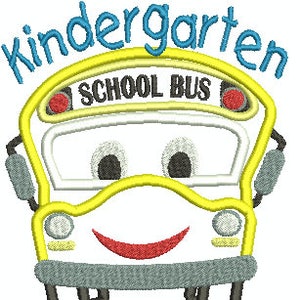 Kindergarten Here I come Embroidery design, Back to School Embroidery design, School Bus Embroidery Design, Machine Embroidery Design 334