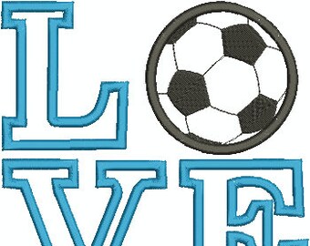 Love Soccer Applique, Soccer Applique,  Machine Embroidery  Design 387