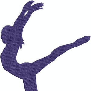 Gymnastic Girl Silhouettes Fill 4x4 Machine Embroidery design, Design 3