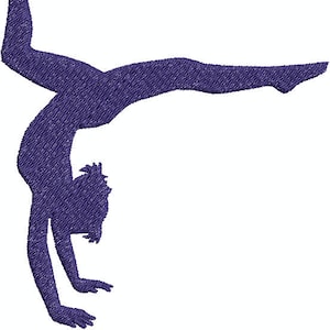 Gymnastic Girl Silhouettes Fill 4x4 Machine Embroidery design, Design 2