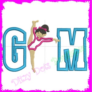 GYM Girl, Gymnastic Girl,  Applique Embroidery design, Machine Embroidery Design