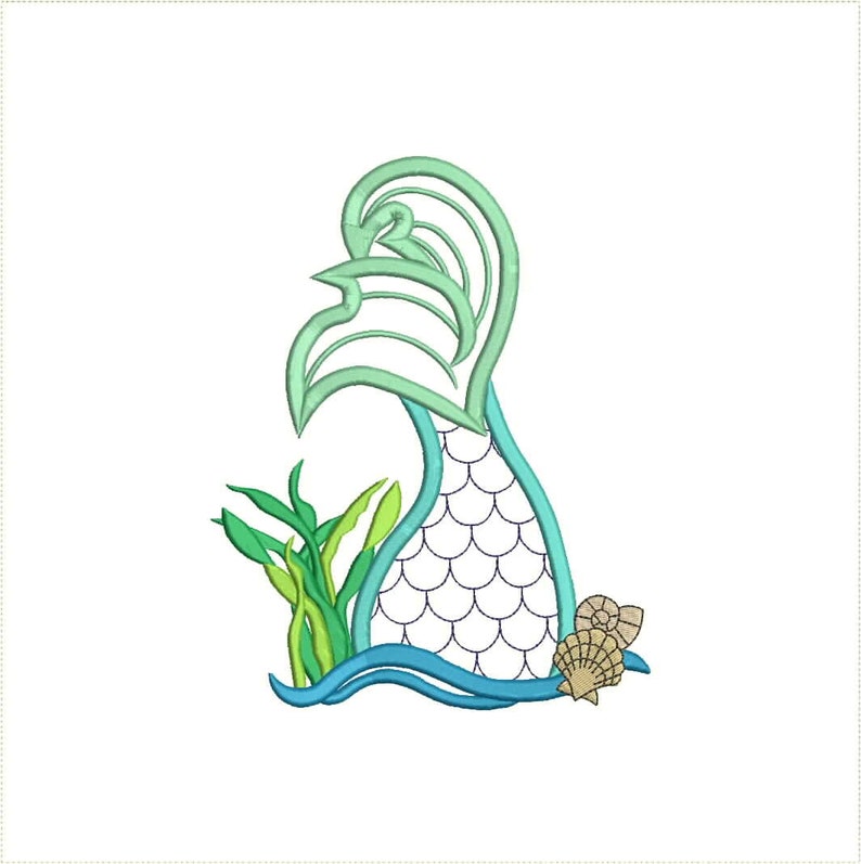 Mermaid tail applique machine jessecmault design 590  etsy