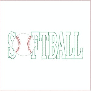 Softball Raggy Applique, Raggy Applique, Raw edged Applique,  Ragged Applique, Machine Embroidery  Design 611