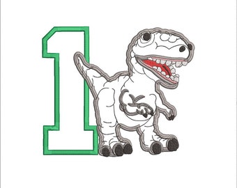 T Rex 1st Birthday, dinosaur Birthday, dino birthday,  Machine Embroidery Applique 561