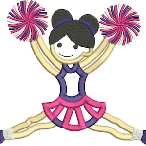 Cheerleader Girl 2, Cheer Girl, Applique Machine Embroidery design 438