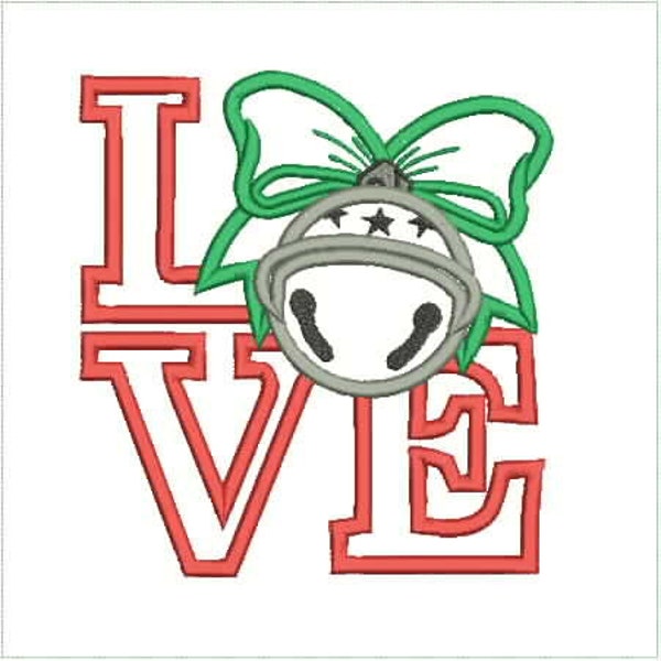 Love Jingle Bell, Christmas Embroidery, Machine embroidery Design 531