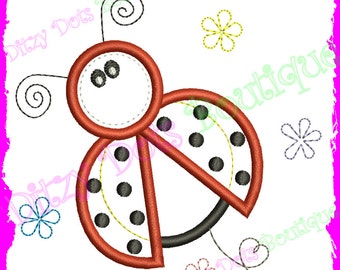 2 motifs coccinelle appliques de broderie machine