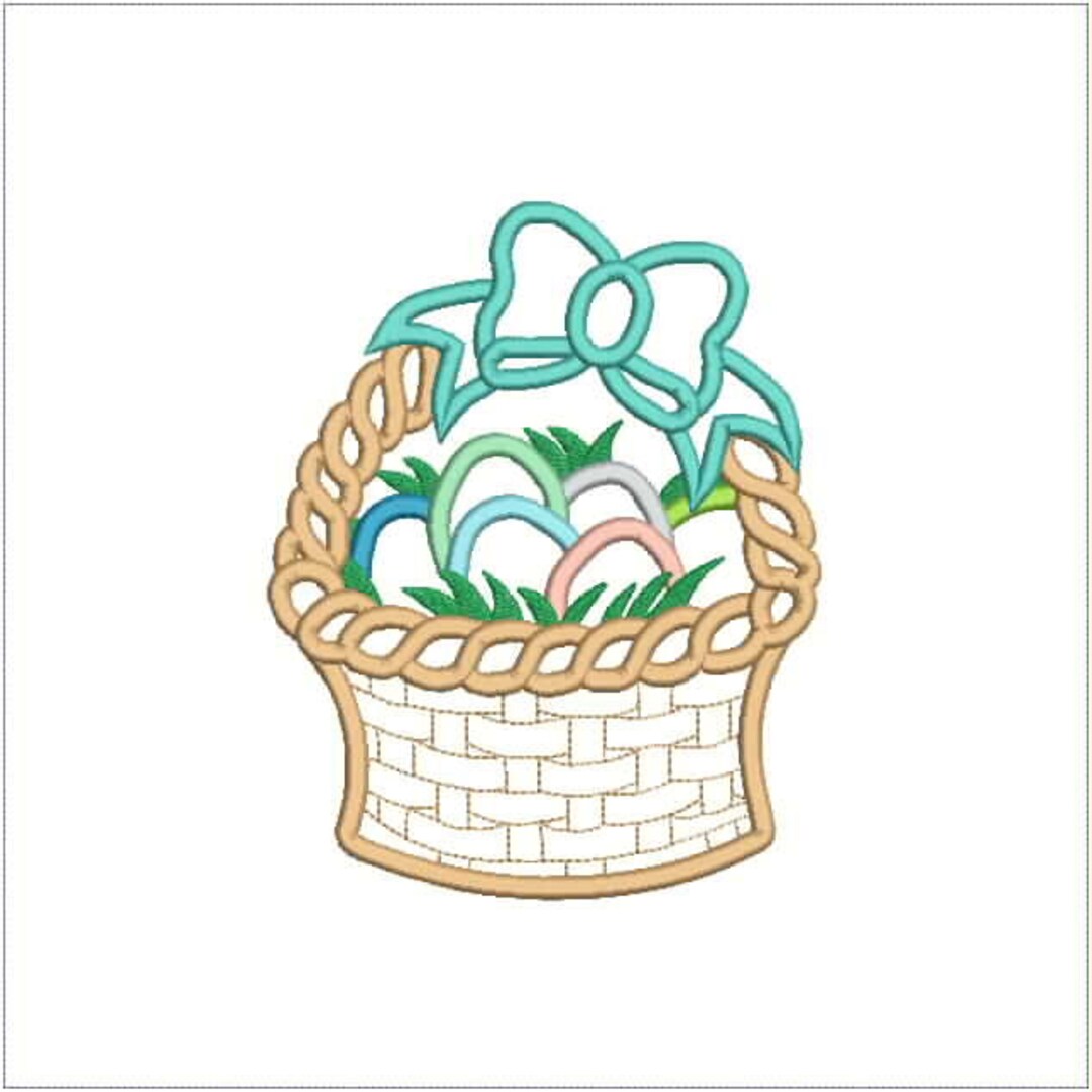 Easter Basket Applique, Machine Embroidery Design 555 - Etsy
