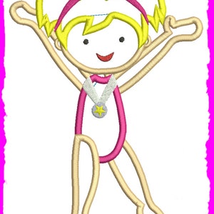 Gymnastic Girl 3 Applique Embroidery design 061