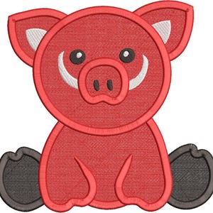 Baby Hog, Pig Machine Embroidery design, hog fill 085-1