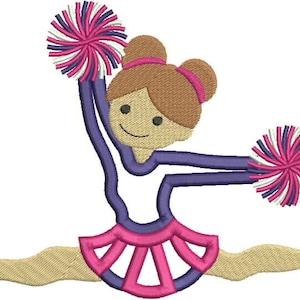 Cheerleader Girl, Cheer Girl, Applique Machine Embroidery design 437