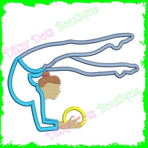 Gymnastic Girl with ball, Gymnast Applique Embroidery design