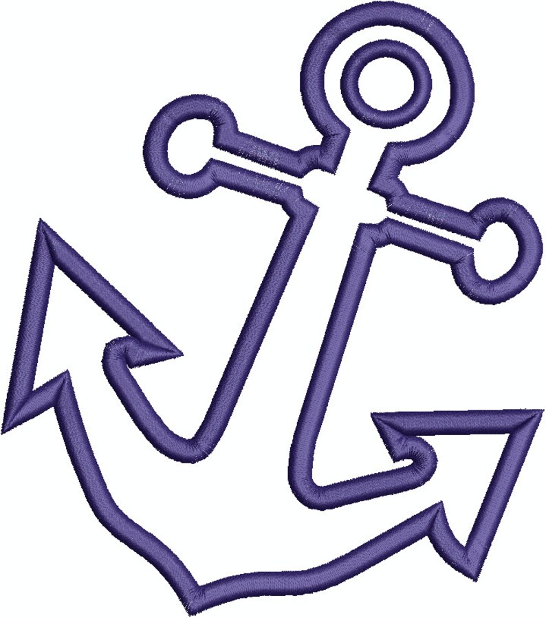 Nautical Anchor Applique Embroidery Design Machine Embroidery Etsy