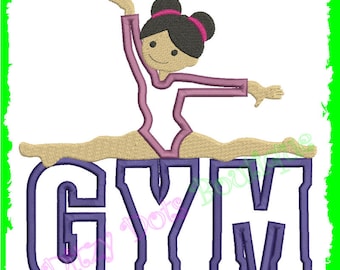 GYM Girl 2, Gymnastic Girl,  Gymnast Applique Embroidery design