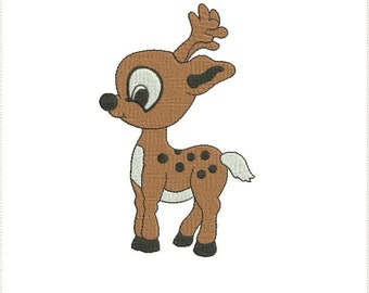 Reindeer Fill and Applique Machine Embroidery