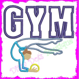 GYM Girl with Ball 2, Gymnastic Girl,  Gymnast Applique Embroidery design