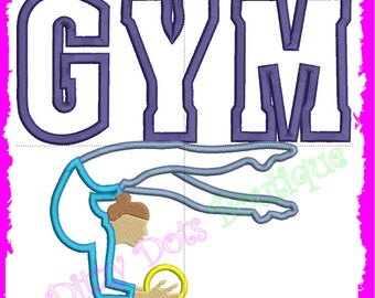 GYM Girl with Ball 2, Gymnastic Girl,  Gymnast Applique Embroidery design